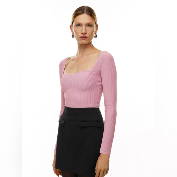 Babaton Sculpt Knit Sweetheart Longsleeve Sweaters - Picture 1 of 6